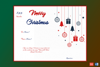 Christmas Gift Certificate Template Free
