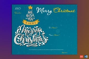 Christmas Gift Certificate Example