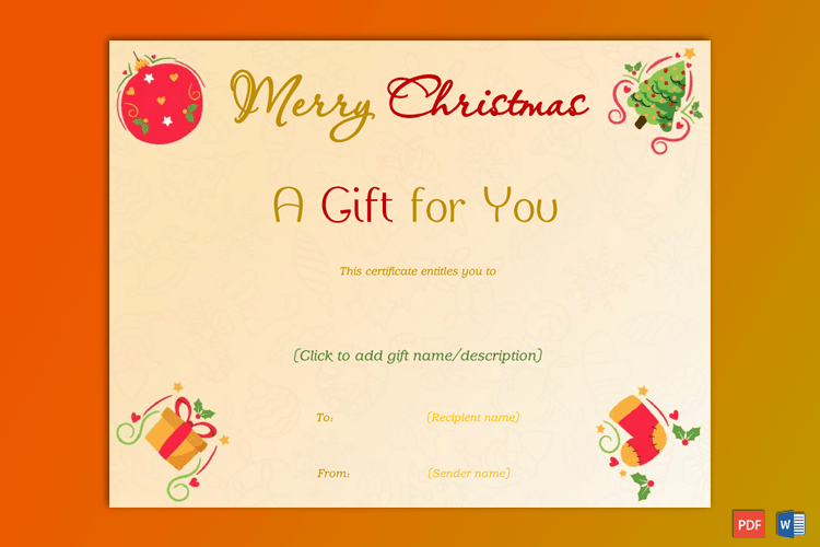 Christmas Gift Certificate Sample