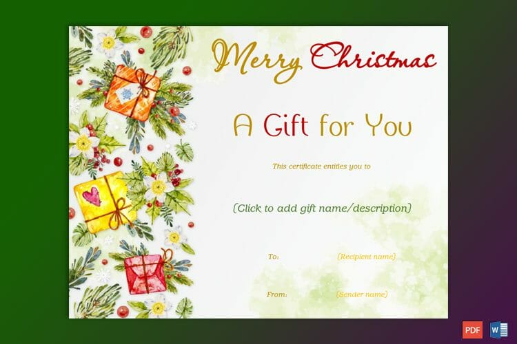 Christmas Gift Certificate