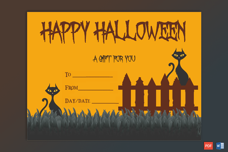 Halloween Gift Certificate Sample