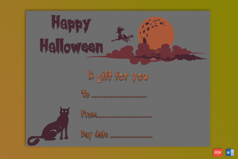 Halloween Gift Certificate Editable