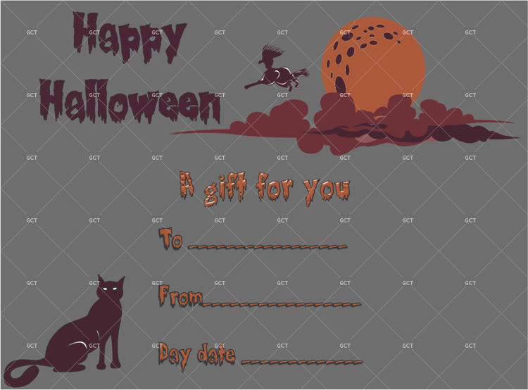 Halloween Gift Certificate Editable