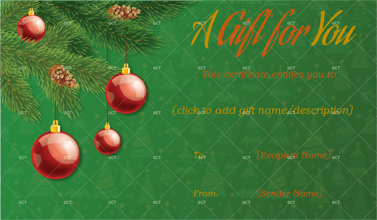 Christmas Certificate (with Tree Background) pr 2