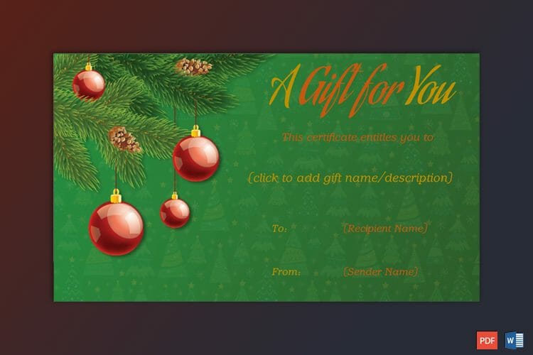 Christmas Certificate (with Tree Background) pr