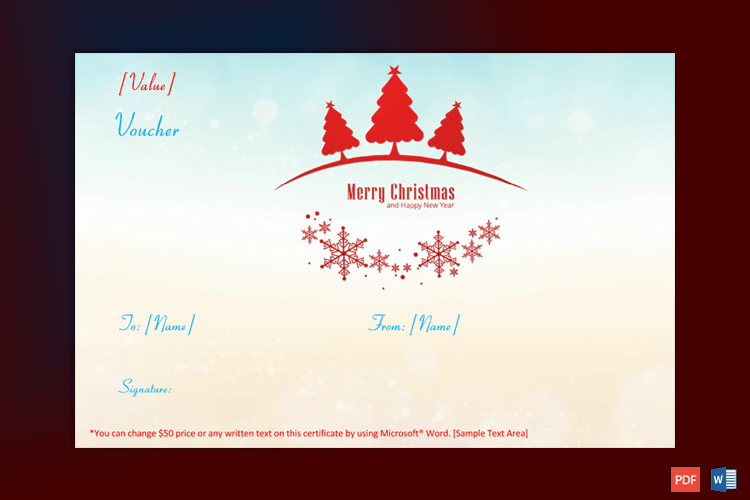 Christmas Gift Certificate (Clear Sky Design)