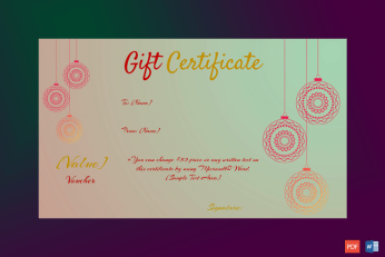 Christmas Gift Certificate - (Dusk Delight) pr