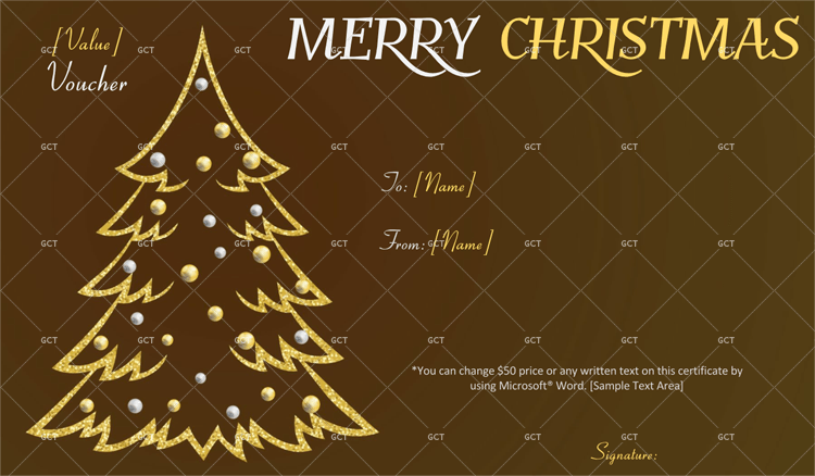Christmas Gift Certificate (Gold Tree) pr 2
