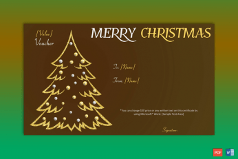 Christmas Gift Certificate (Gold Tree) pr