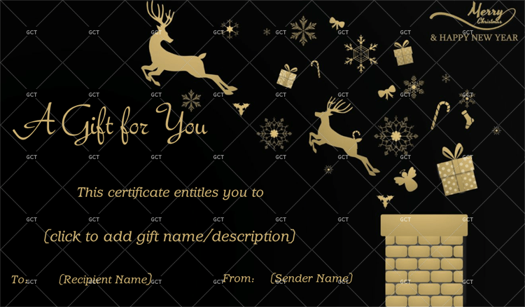 Christmas Gift Certificate (Reindeers in Night) pr