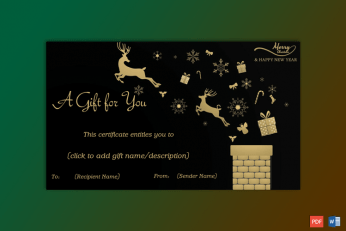 Christmas Gift Certificate (Reindeers in Night) pr2