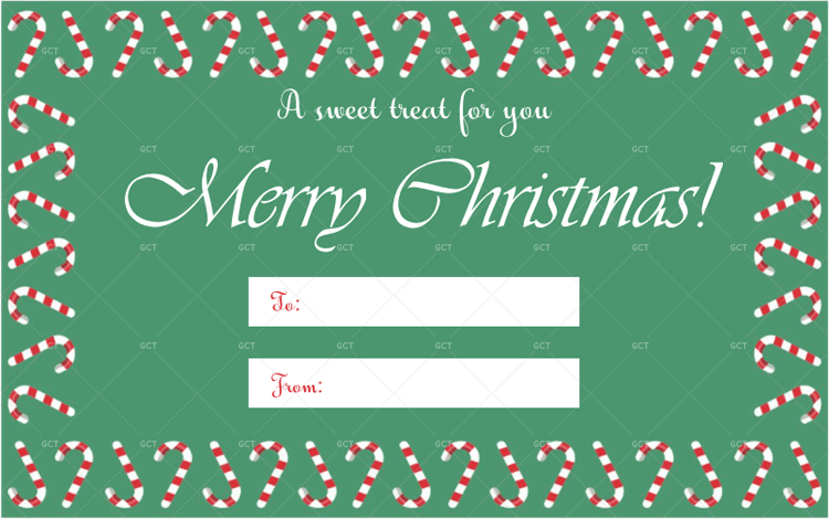 Christmas Gift Tag Template Candies Themed