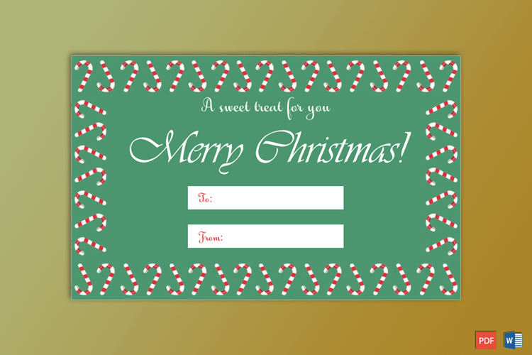 Christmas Gift Tag Template Candies Themed
