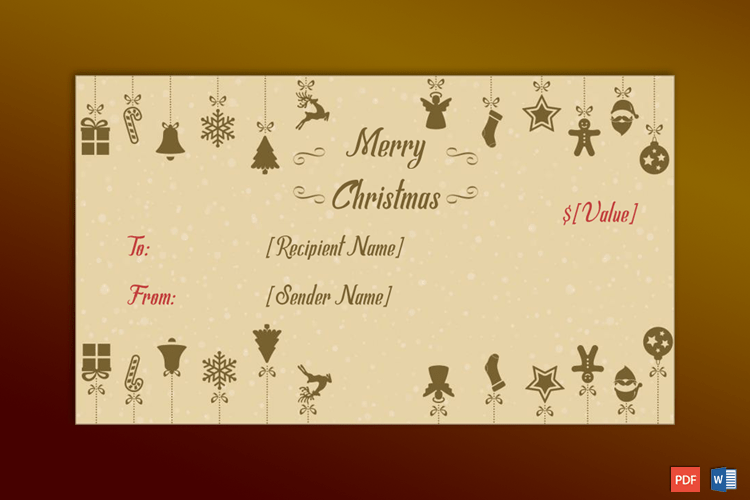 Ornaments Snowflakes and Santa Gift Template