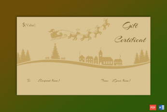 Santa Sleigh Ride Christmas Gift Certificate Template