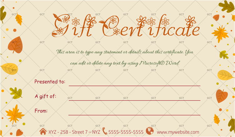 Gift-Certificate-Brown-Themed