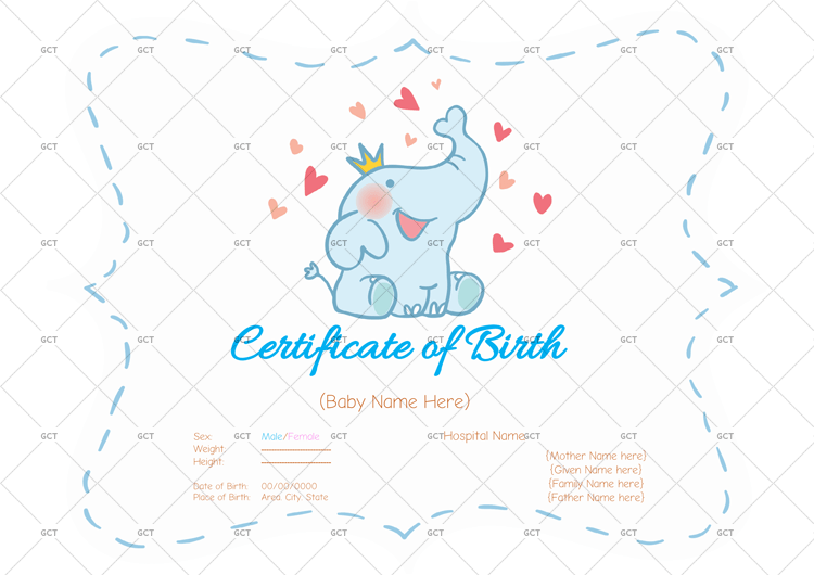 Birth-Certificate-Template---Elephant-Themed