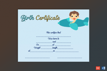 Birth-Certificate-Template-(Aeroplane,-#4349)-Preview