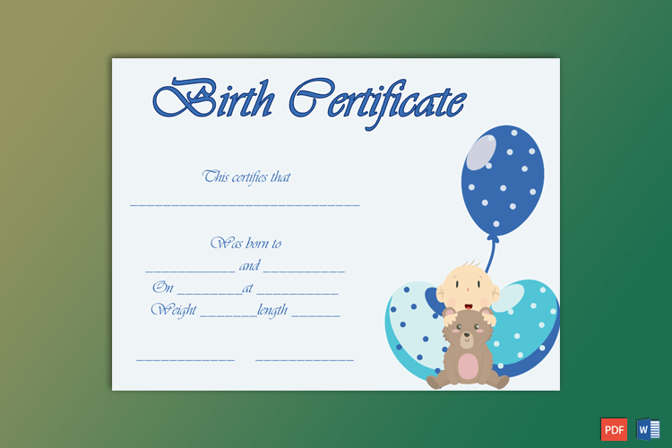 Birth-Certificate-Template-(Ballons,-#4336)-Preview