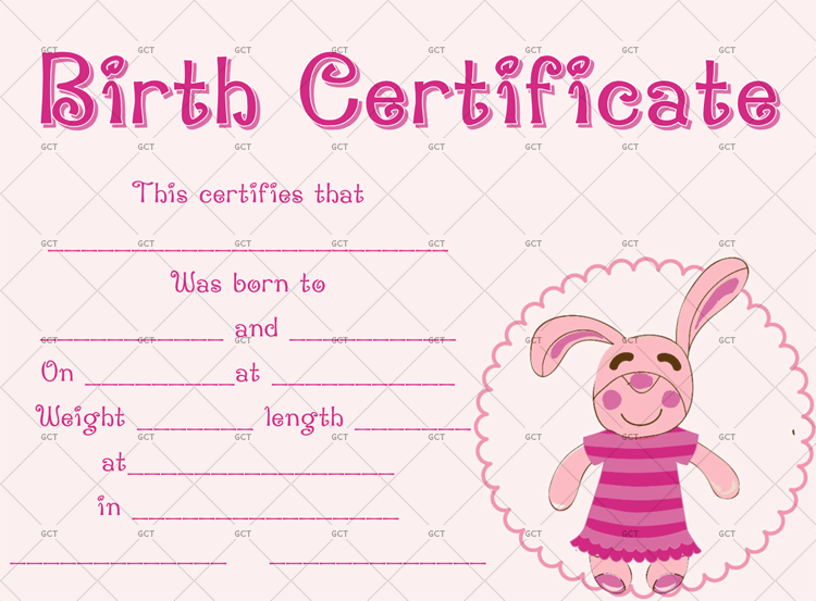 Birth-Certificate-Template-(Bunny,-#4363)