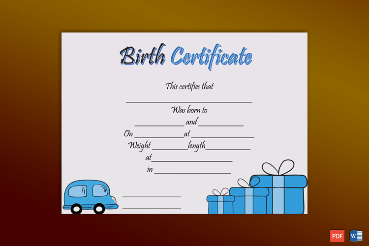 Birth-Certificate-Template-(Car,-#4344)-Preview