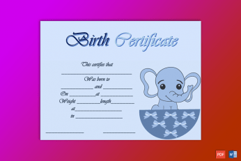 Birth-Certificate-Template-(Elephant,-#4347)-Preview