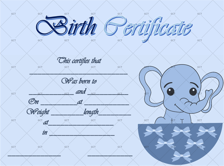Birth-Certificate-Template-(Elephant,-#4347)
