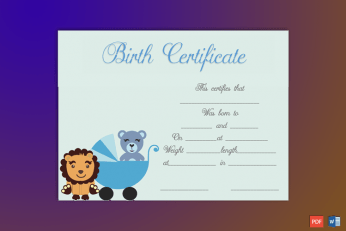 Birth-Certificate-Template-(Lion,-#4341)-Preview