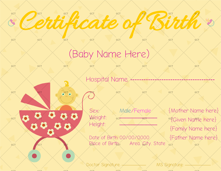 Birth-Certificate-Template-(-Yellow,Pink)