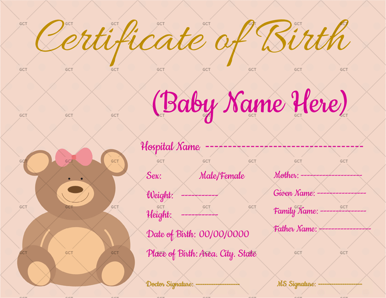 Birth-Certificate-Template-bear-Themed
